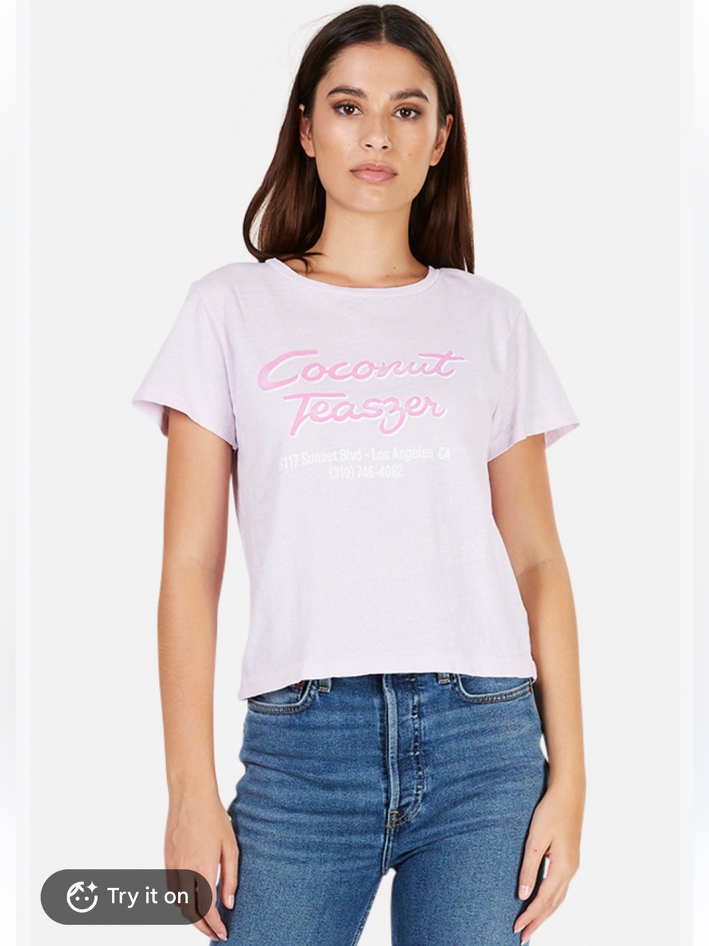 Re/done lilac coconut teaser tee